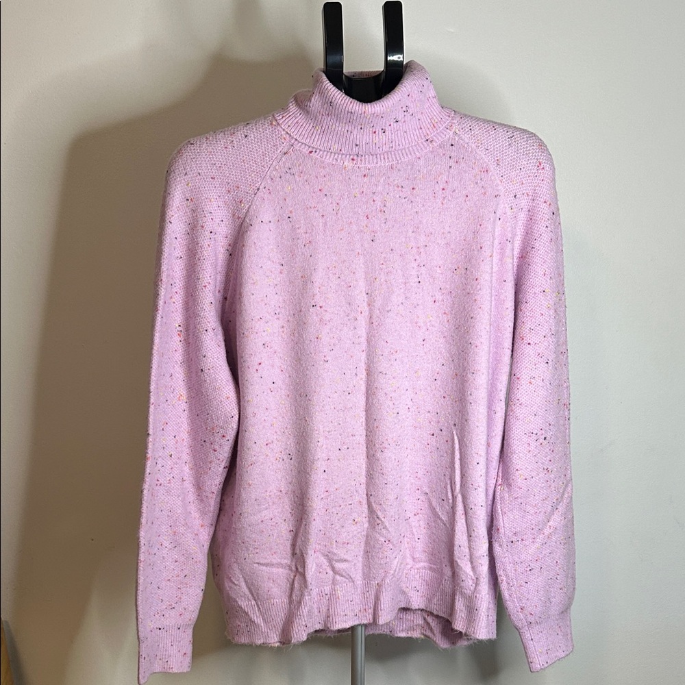 LOFT Light Pink Speckled Turtleneck Sweater